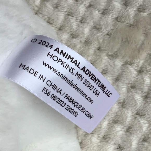 Animal Adventure Plush White Pink Heart Nose Puppy Dog Valentines Stuffed Animal - Picture 10 of 11